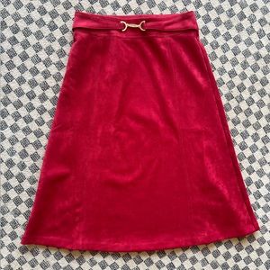 Marc New York red velvet midi skirt